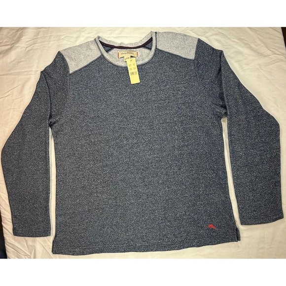 Tommy Bahama Pullover XL Sweatshirt Navy/Gray Crew Neck Soft Lining NWT - Picture 1 of 8